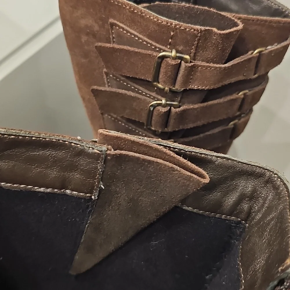 AQUATALIA brown suede leather calf boots SZ 7.5